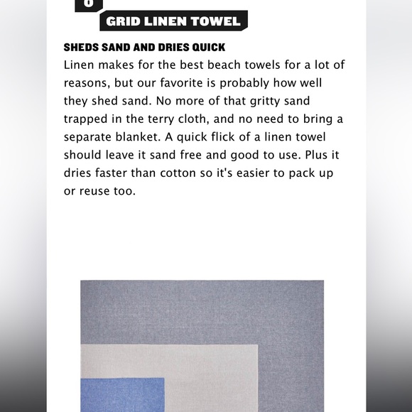 Outlier Grid Linen Towel 100% linen made in NYC EUC green/teal - Picture 4 of 7